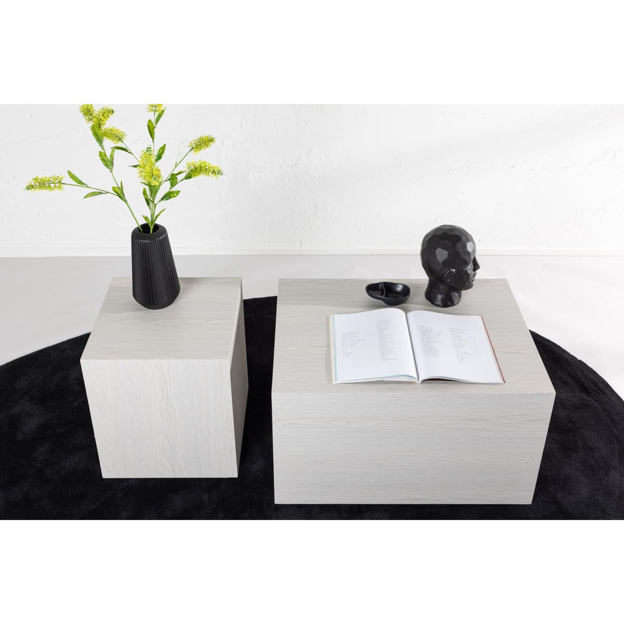 Voir la diapositive 6 : Paris Prix Lot de 2 tables basses effet bois  york  80cm blanc