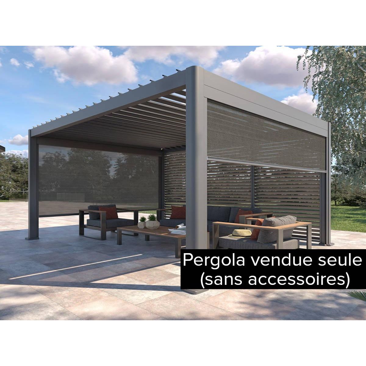 HESPERIDE Pergola bioclimatique Evora Graphite - 4 x 3 m - Hespéride