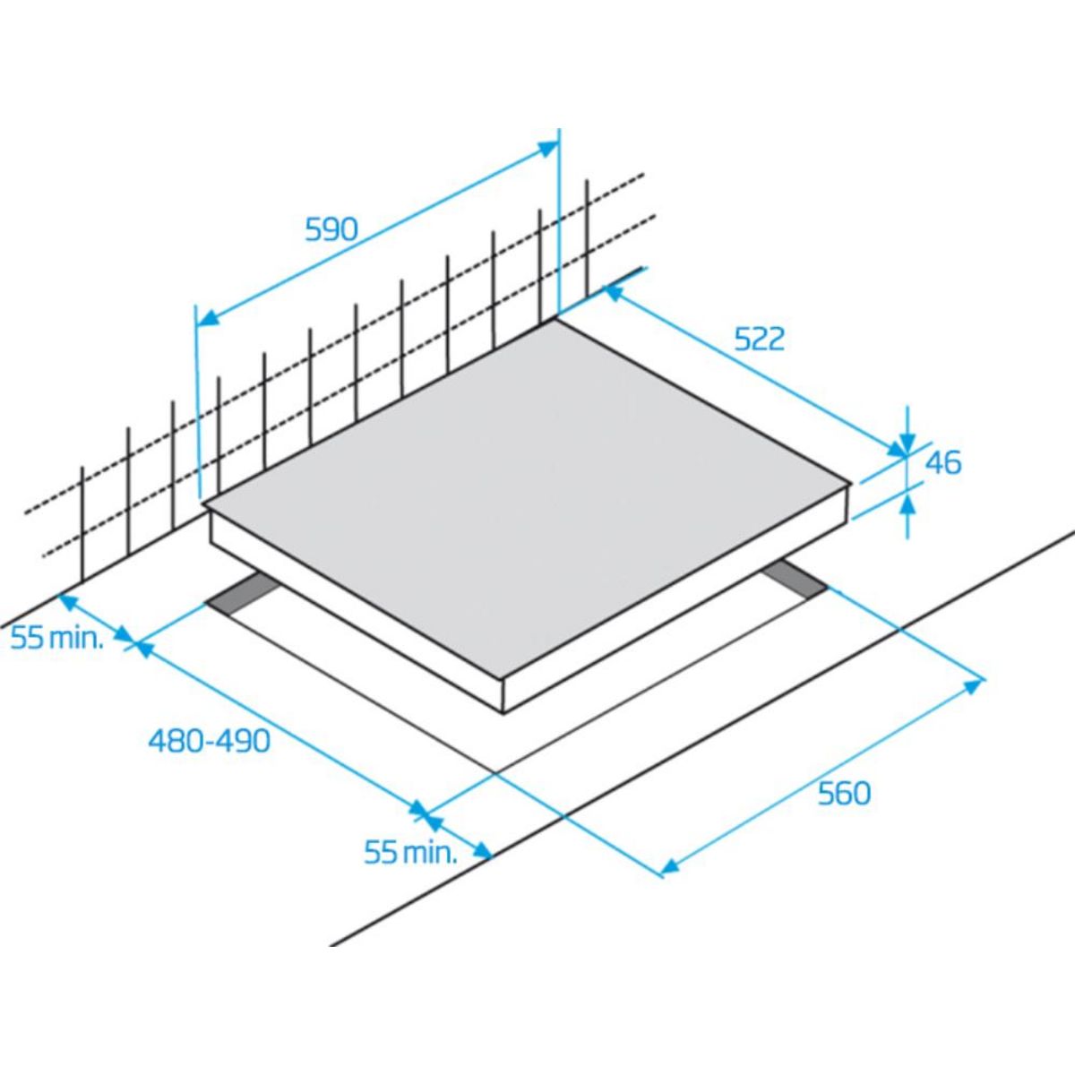 Beko Table de cuisson gaz 60cm 4 feux 7400w verre noir - hilg64221s