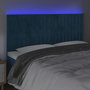 Voir la diapositive 3 : VIDAXL Tete de lit a LED Bleu fonce 200x5x118/128 cm Velours