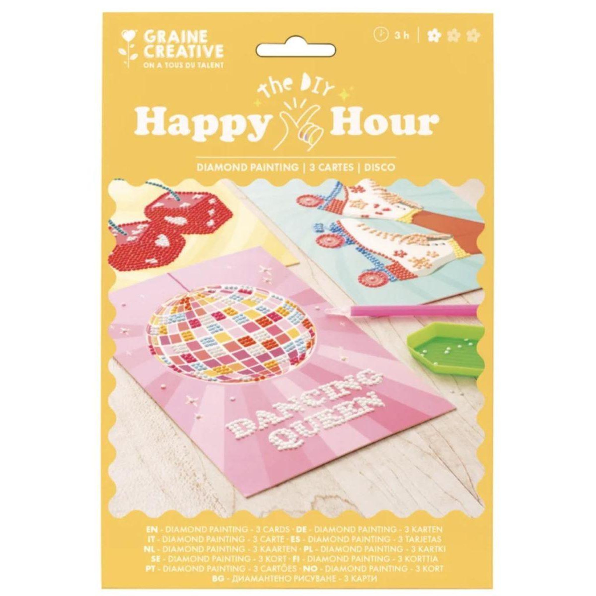 Voir la diapositive 1 : GRAINE CRÉATIVE Diamond painting - happy hour