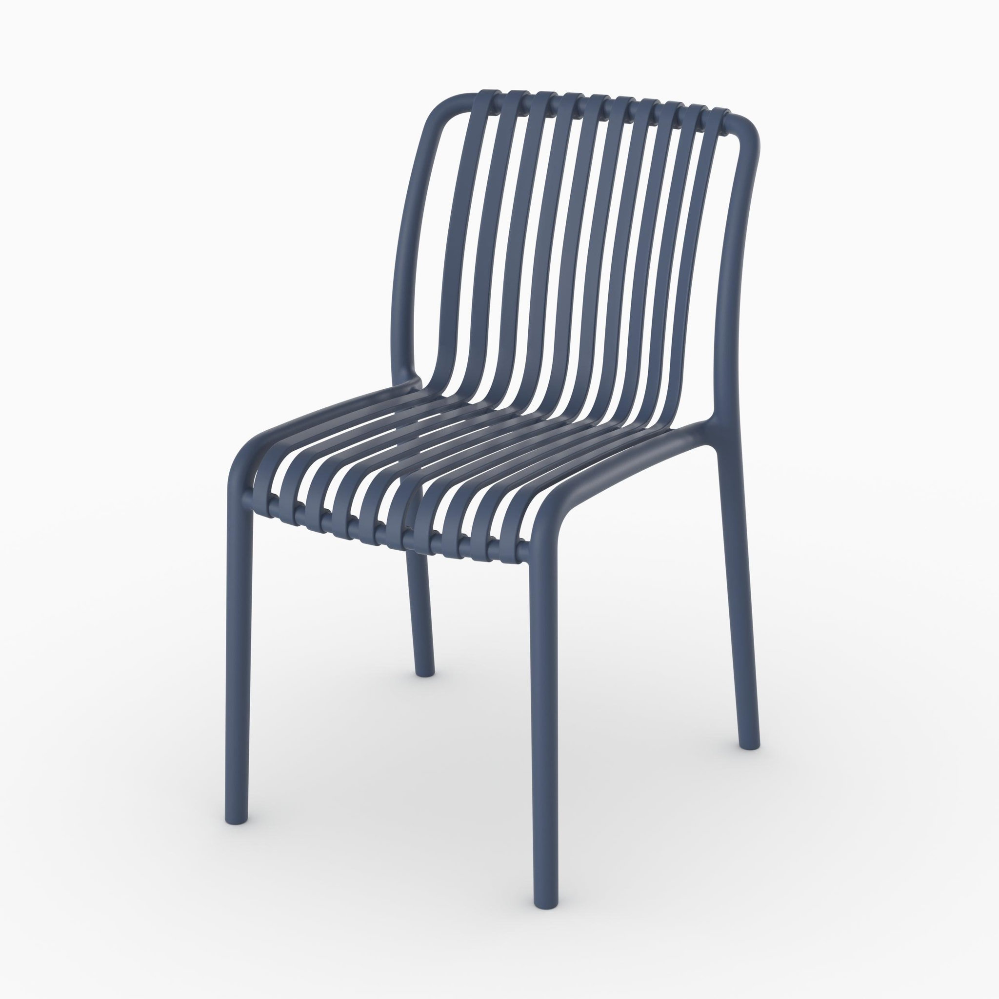 Voir la diapositive 5 : MAISON PAVANE Lot de 2 chaises de jardin empilables en plastique bleu marine-duli