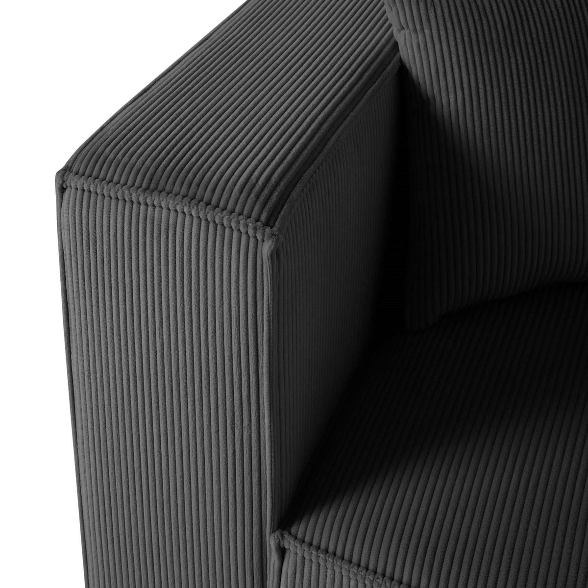 LISA DESIGN Arty - module d'assise gauche - en velours côtelé