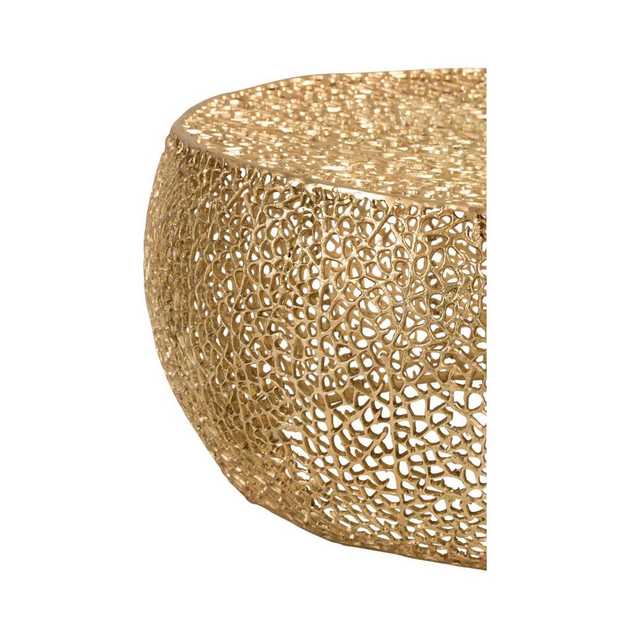 Voir la diapositive 3 : J-LINE Table d'appoint design  corail  81cm or