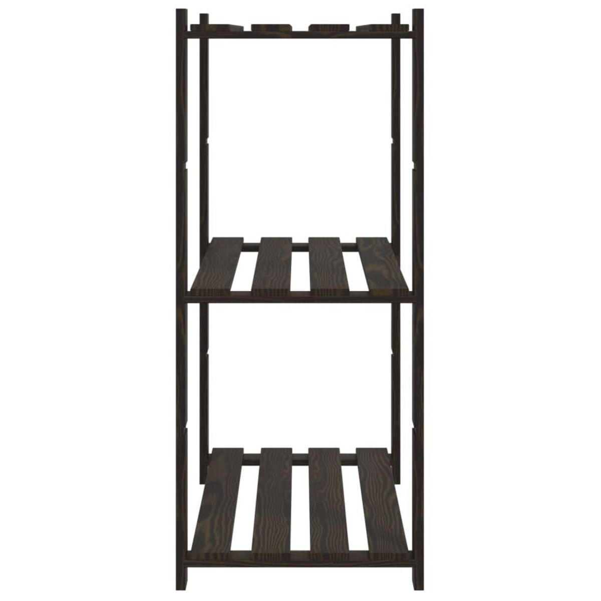 VIDAXL Support de rangement a 3 niveaux noir 80x38x90 cm bois pin