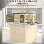 Voir la diapositive 5 : HOMCOM Boîte de rangement plastique 69L pliable empilable couvercle 4 roulettes accès 5 côtés blanc gris