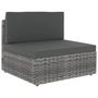 Voir la diapositive 2 : VIDAXL Salon de jardin 9 pcs avec coussins Gris Resine tressee