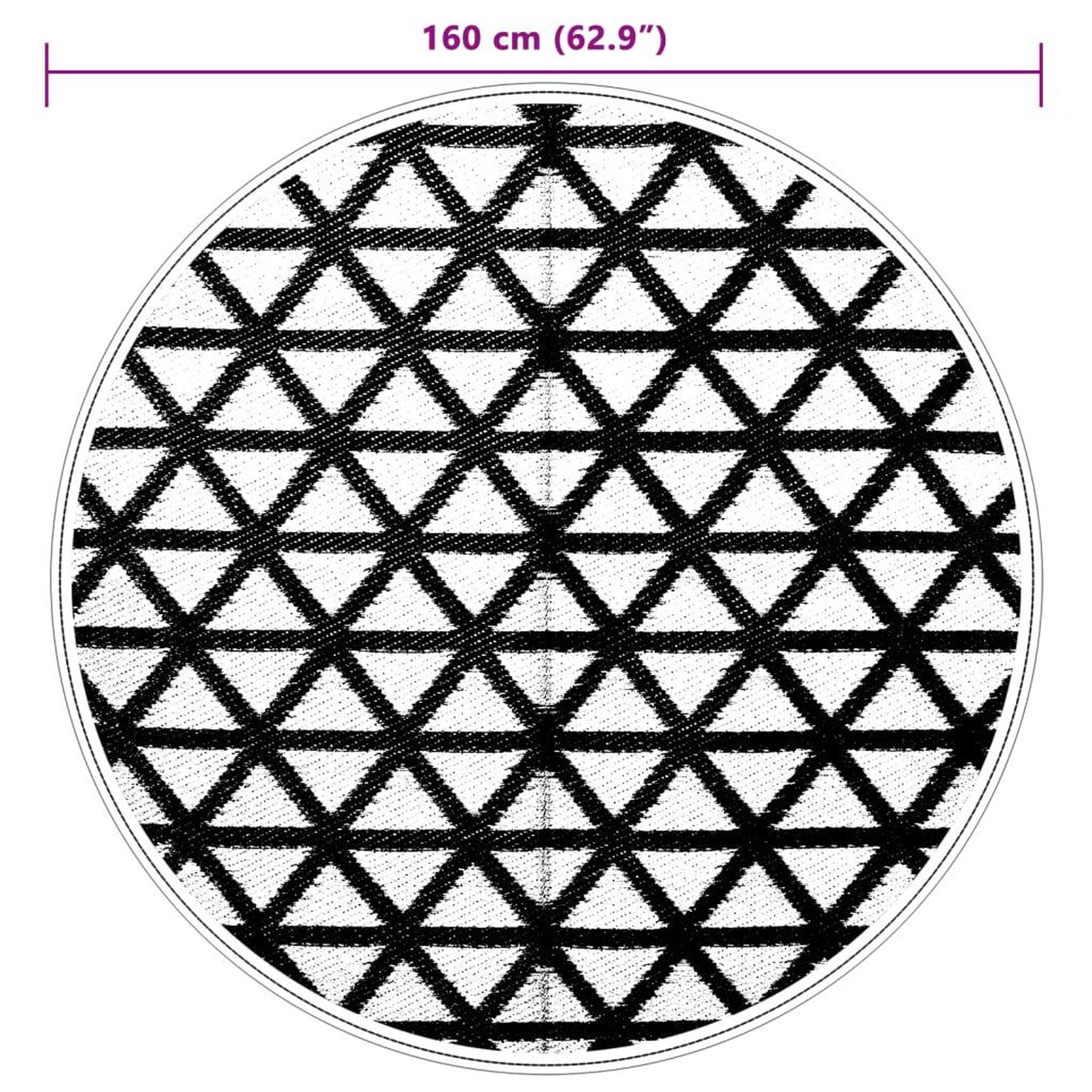 Voir la diapositive 6 : VIDAXL Tapis d'exterieur ARAKIL noir Ø160 cm PP