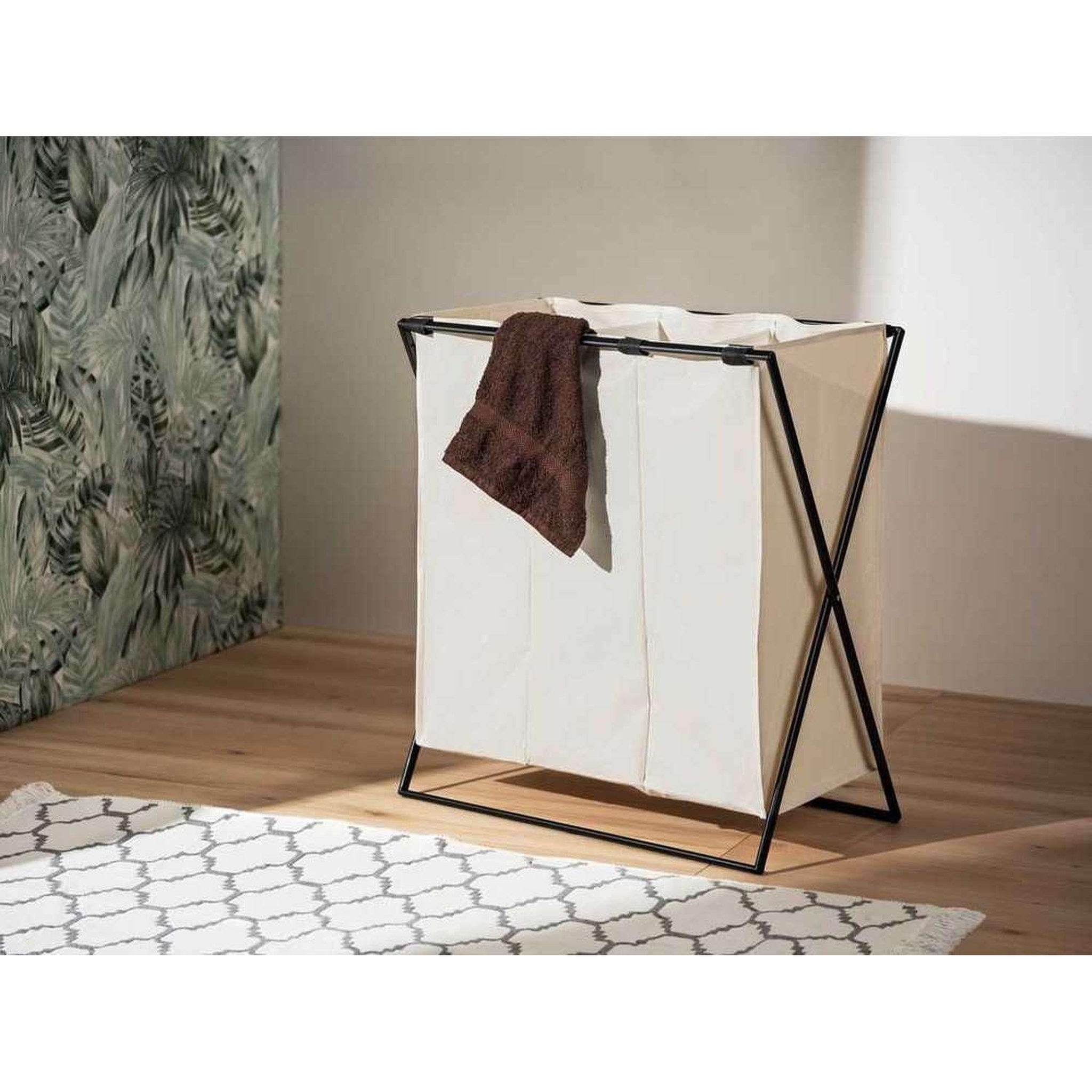 Voir la diapositive 4 : Wenko Panier à linge xl avec 3 compartiments