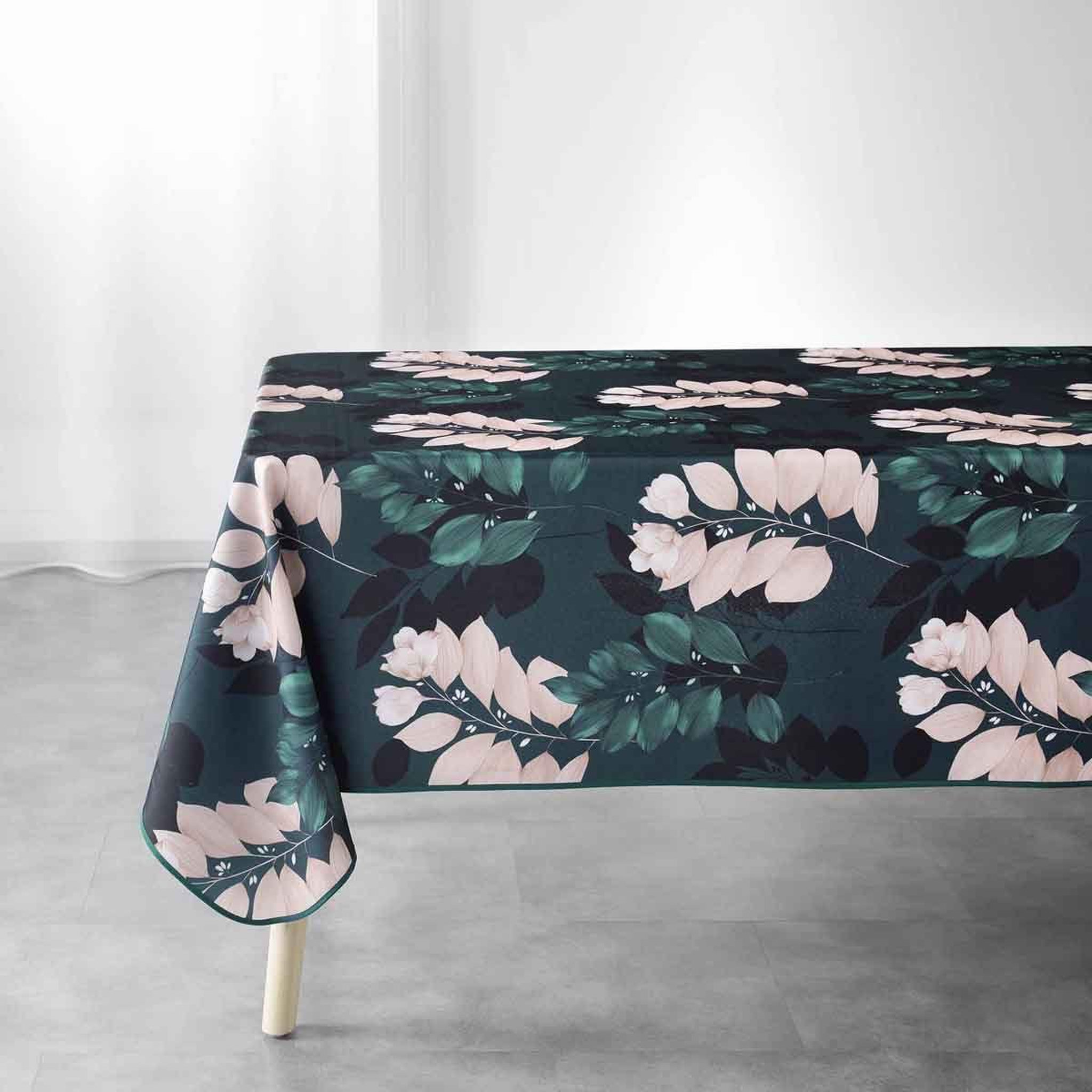 Douceur d'Intérieur Nappe imprimée  belline  150x240cm émeraude