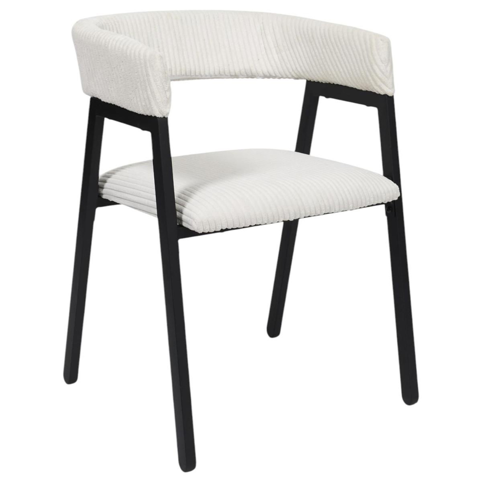 Voir la diapositive 2 : The Home Deco Factory Lot de 2 chaises design côtelé  scott  71cm beige