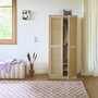 Voir la diapositive 3 : SWEEEK Armoire dressing cannage et effet bois. 2 portes avec penderie et rangements