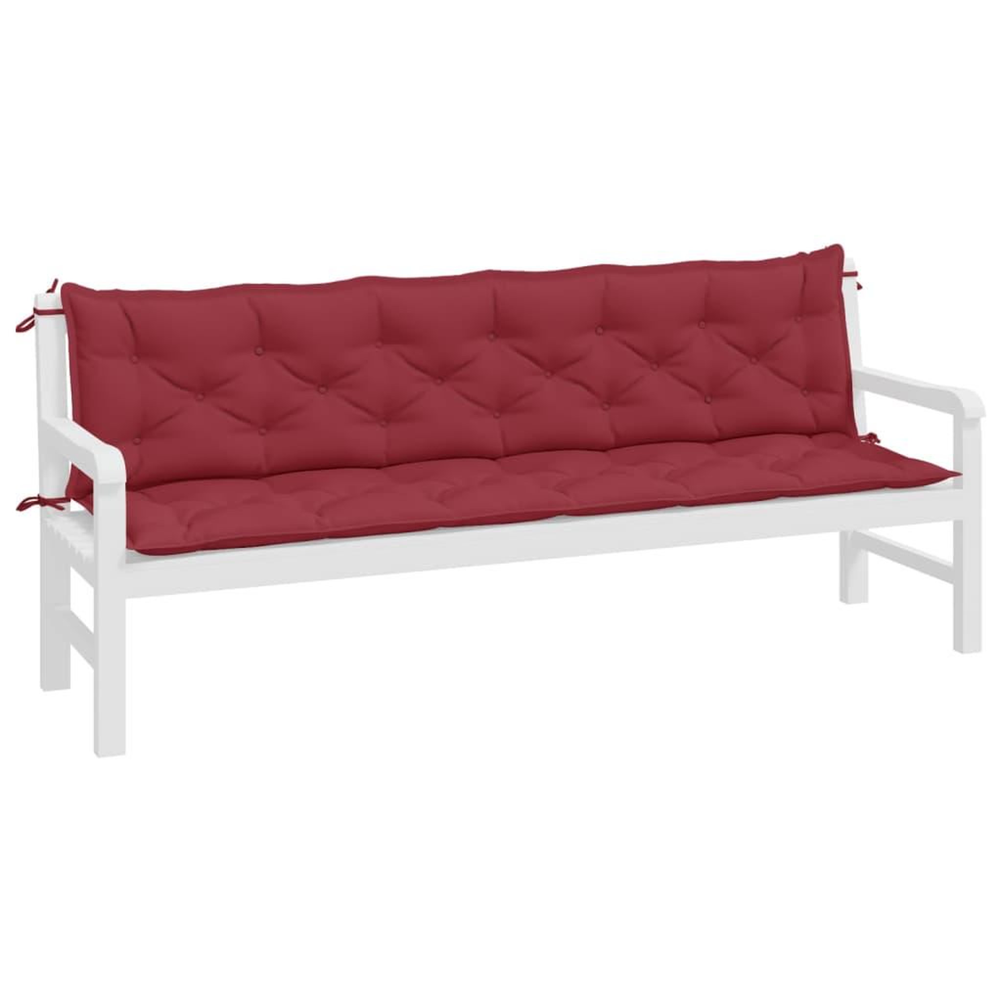 Voir la diapositive 3 : VIDAXL Coussins de banc de jardin lot de 2 rouge bordeaux tissu Oxford