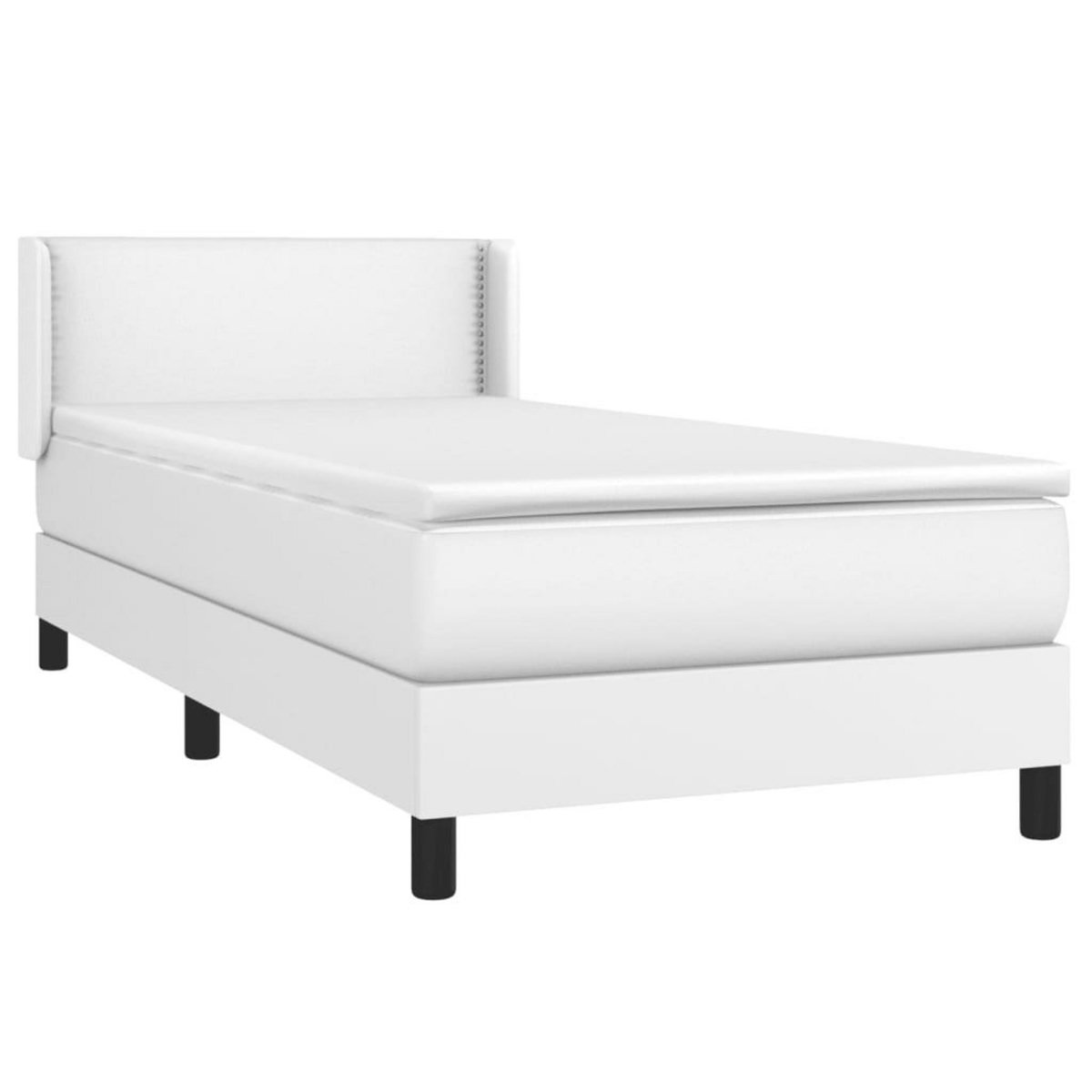 VIDAXL Sommier a lattes de lit avec matelas Blanc 80x200 cm Similicuir
