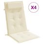 Voir la diapositive 2 : VIDAXL Coussins de chaise a dossier haut lot de 4 creme tissu oxford