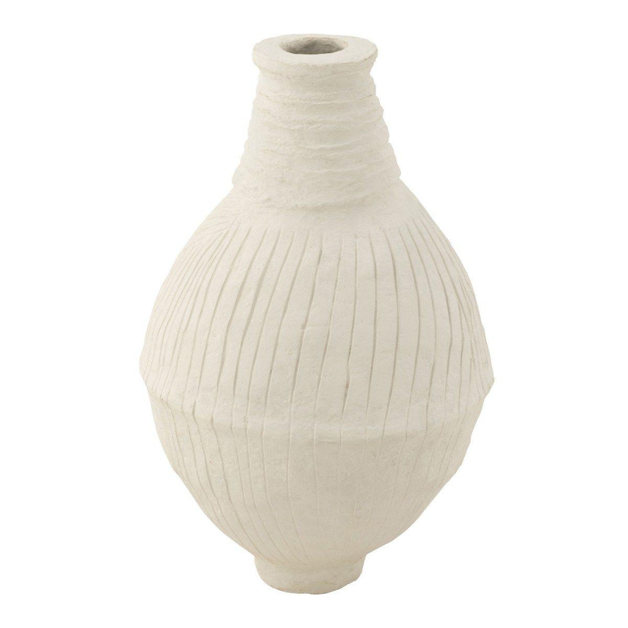 J-LINE Pot Déco en Papier Mâché  Laxmi  85cm Blanc