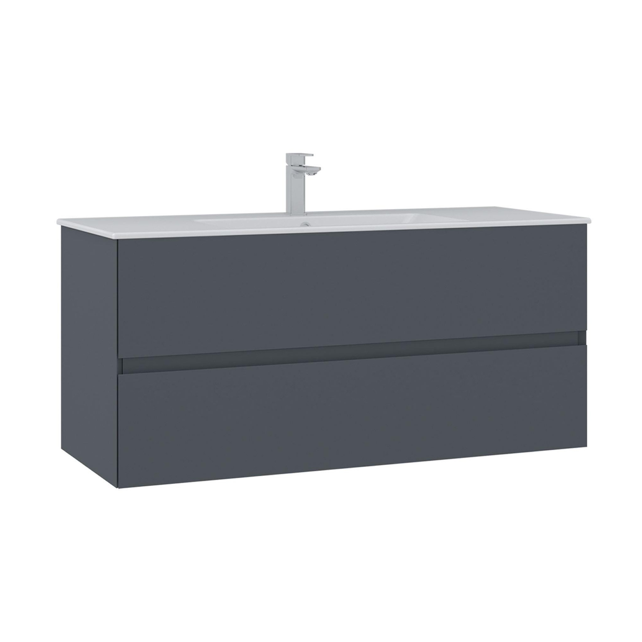 Habitat et Jardin Meuble Vasque  Nest 121 v2  - 121 x 51 x 55 cm - Matte Anthracite