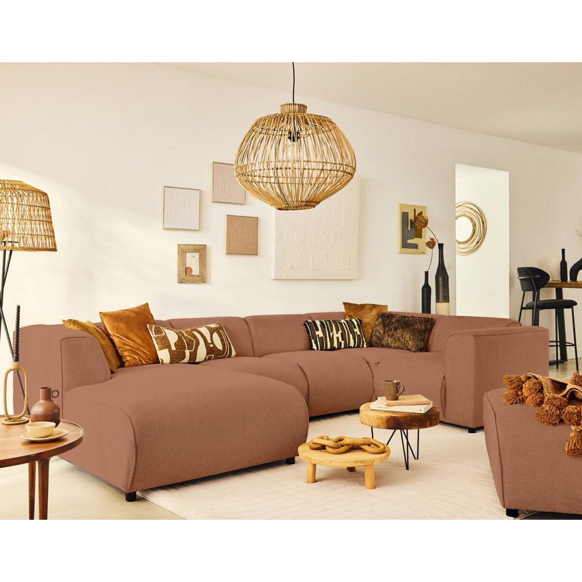 LISA DESIGN Suaro - module d'angle réversible en tissu texturé