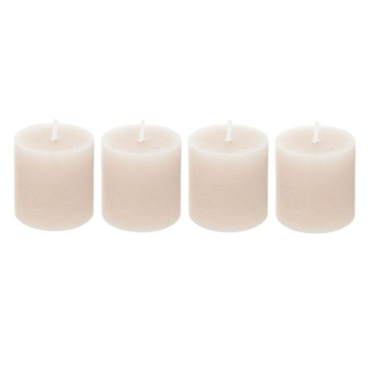 ATMOSPHERA Lot de 4 Bougies Votives  Rustic  4,5cm Ivoire