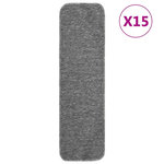 VIDAXL Tapis d'escalier antiderapants 15pcs 75x20cm Gris Rectangulaire