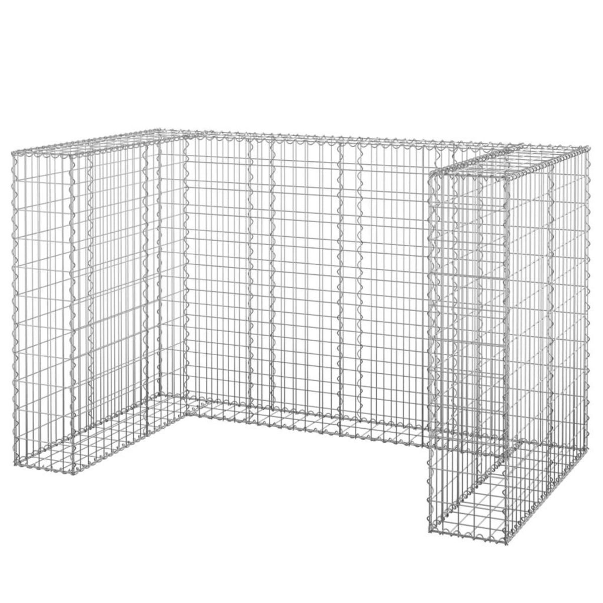 VIDAXL Mur en gabion pour poubelles Acier galvanise 180x100x110 cm