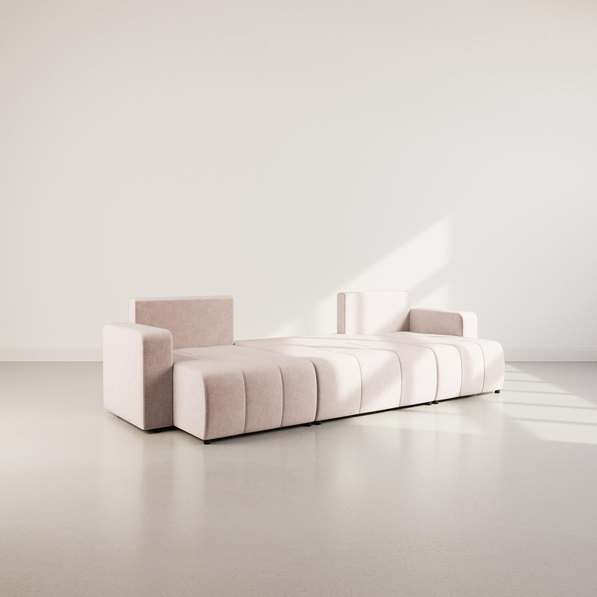 BEST MOBILIER Nicole - canapé panoramique en u 7 places convertible avec coffre en tissu