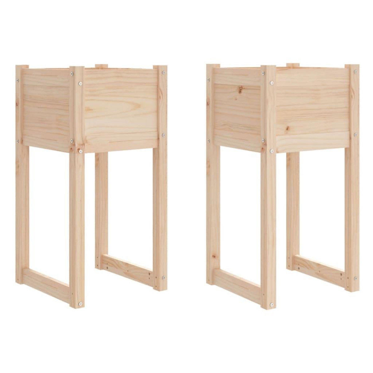 VIDAXL Jardinieres 2 pcs 40x40x81 cm Bois massif de pin