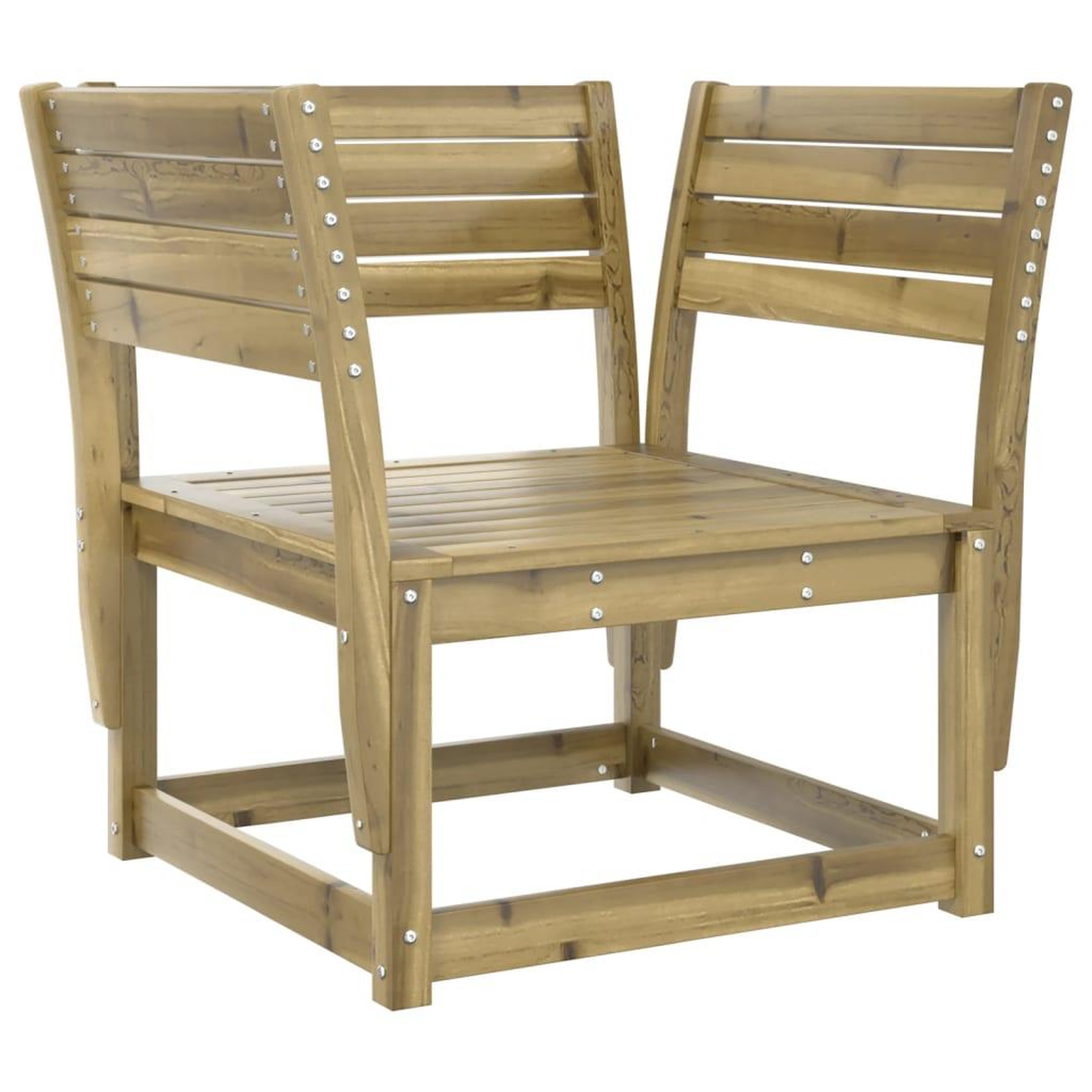 Voir la diapositive 4 : VIDAXL Canape de jardin accoudoirs avec coussins bois pin impregne