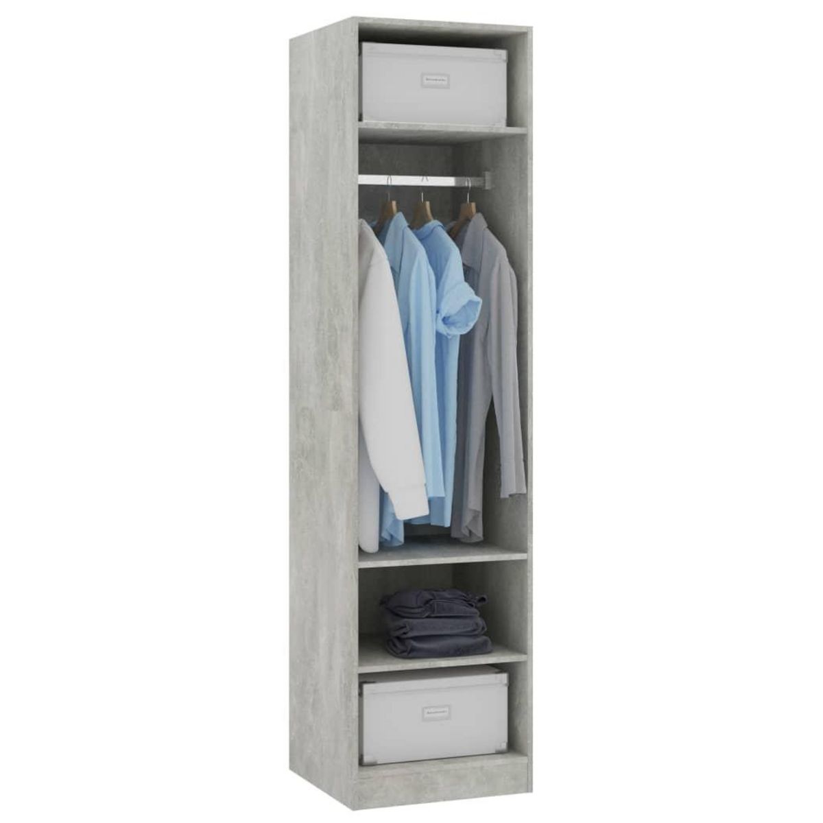 VIDAXL Garde-robe Gris beton 50x50x200 cm Bois d'ingenierie