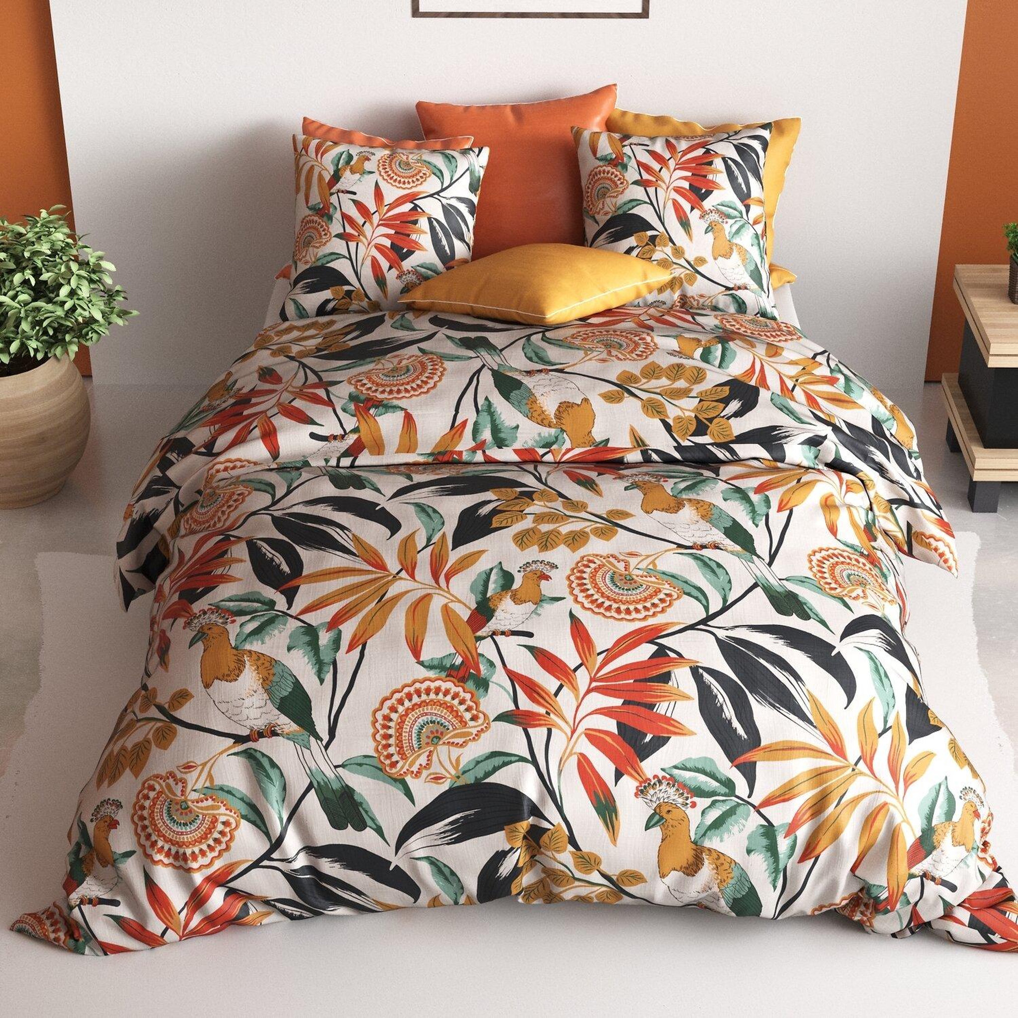 Voir la diapositive 2 : ATELIER DU COTON Parure housse de couette 100% coton 57fils ninon