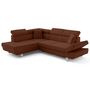Voir la diapositive 2 : BEST MOBILIER Lisbona - canapé d'angle gauche 5 places convertible avec têtières en velours côtelé