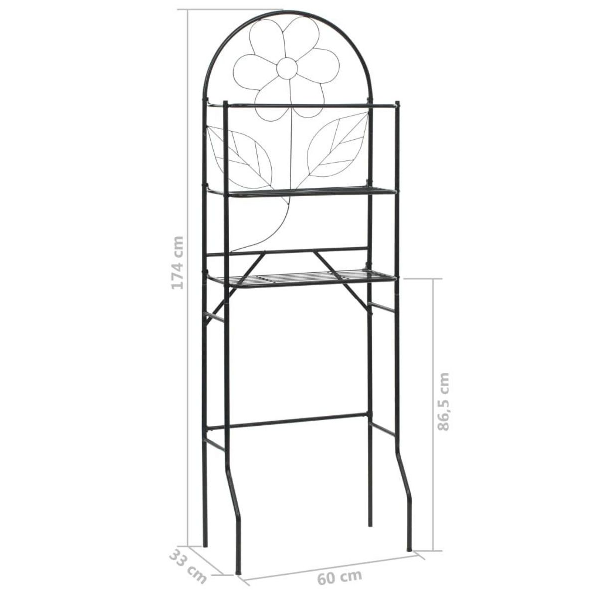 VIDAXL Etagere de toilette Noir 60x33x174 cm