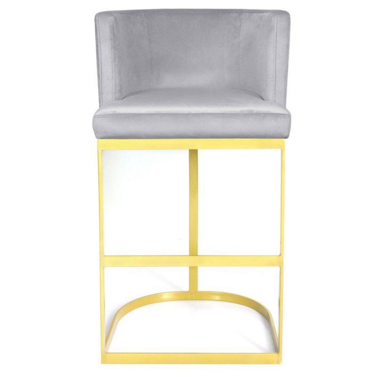 Paris Prix Chaise de Bar Velours Design  Noemy  100cm Argent