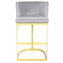 Voir la diapositive 2 : Paris Prix Chaise de Bar Velours Design  Noemy  100cm Argent