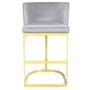 Voir la diapositive 2 : Paris Prix Chaise de Bar Velours Design  Noemy  100cm Argent
