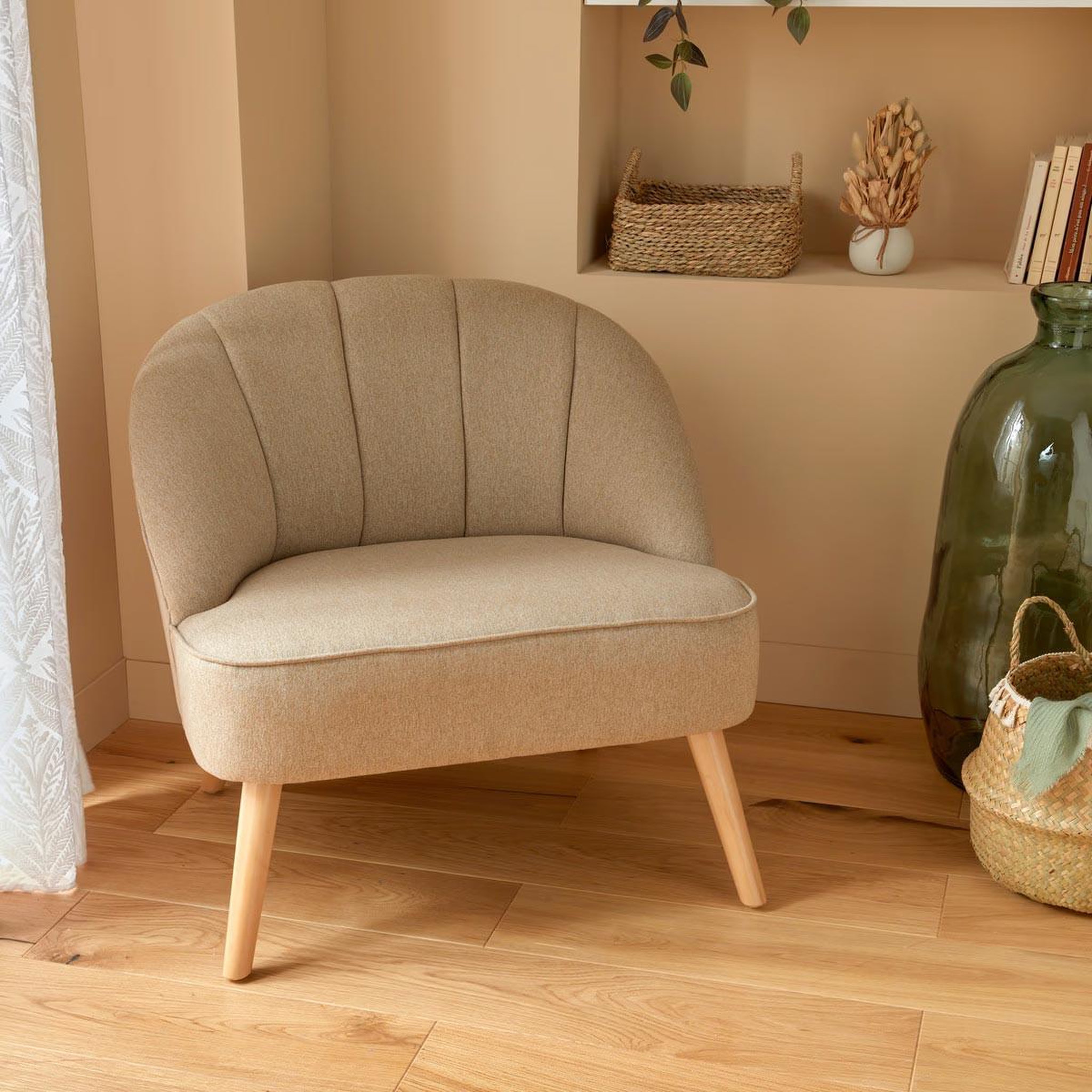 Voir la diapositive 4 : ATMOSPHERA Fauteuil design  naova  78cm beige