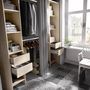 Voir la diapositive 5 : MARKET24 Kit dressing extensible avec rideau et 4 tiroirs - Décor chene naturel - L 180-113 x P 50 x H 205 cm - SUIT