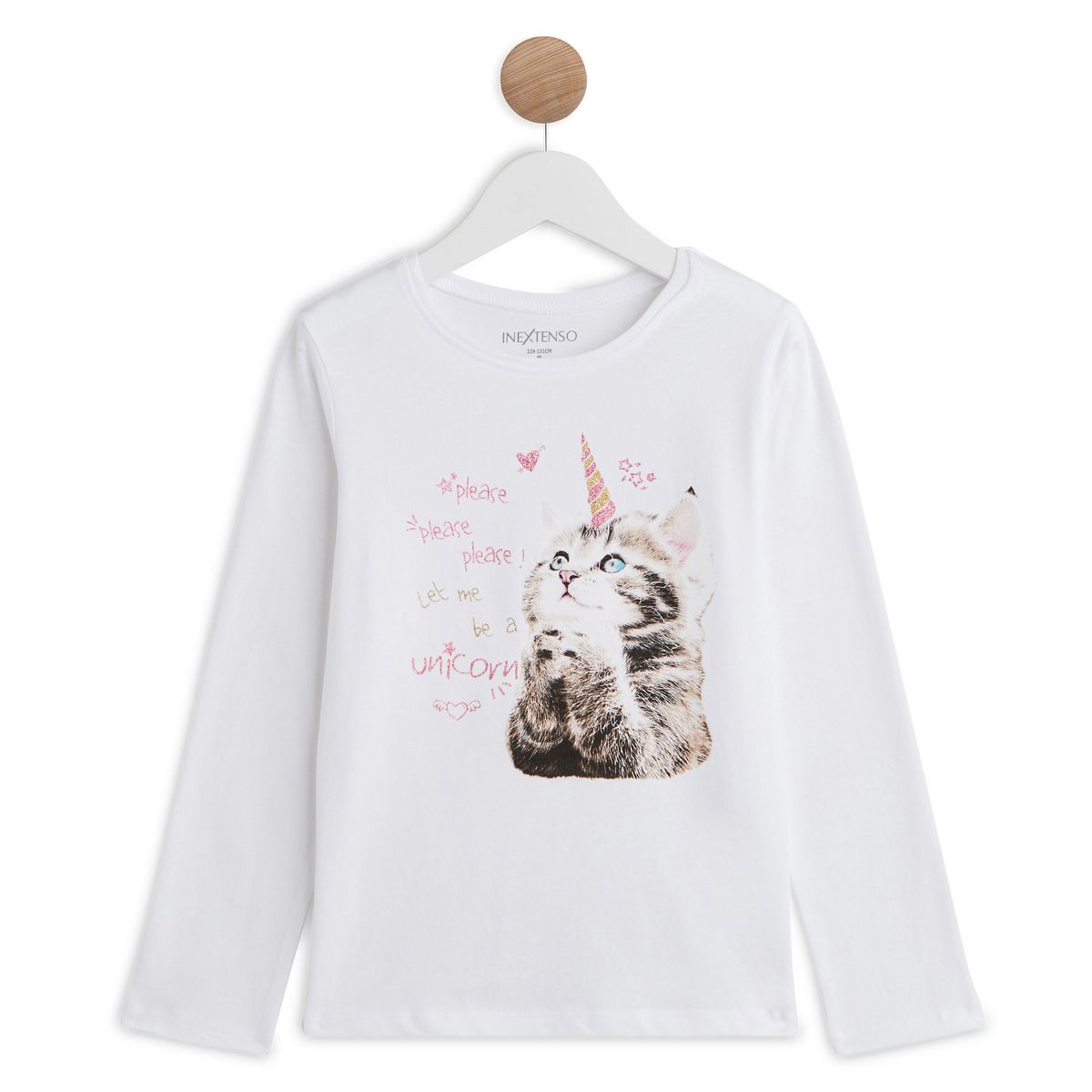 IN EXTENSO T-shirt manches longues chat fille