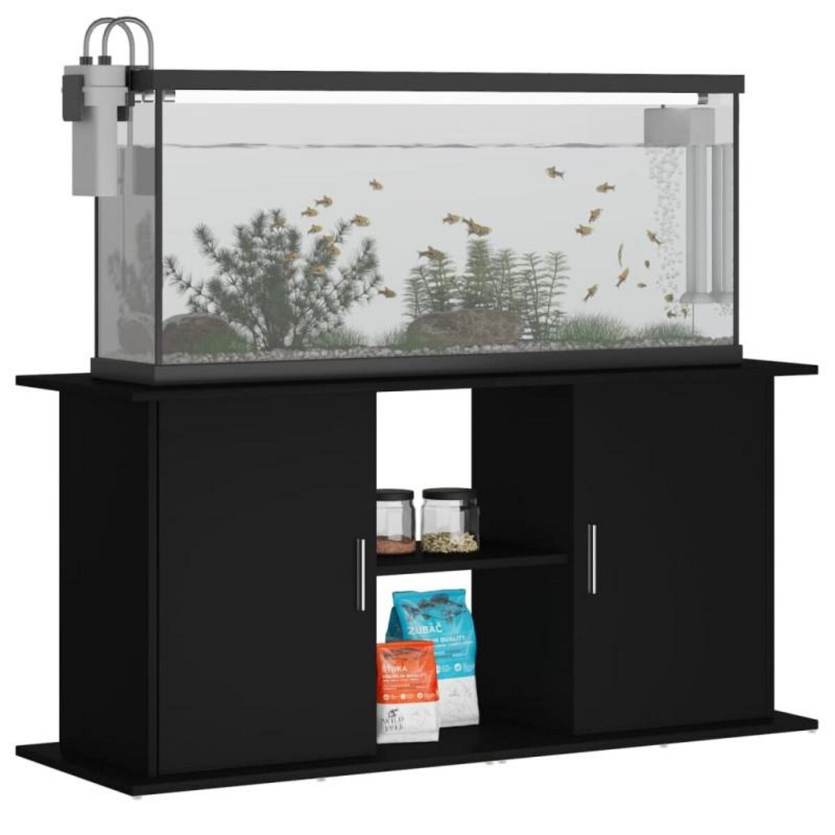 VIDAXL Support pour aquarium noir 121x41x58 cm bois d ingénierie
