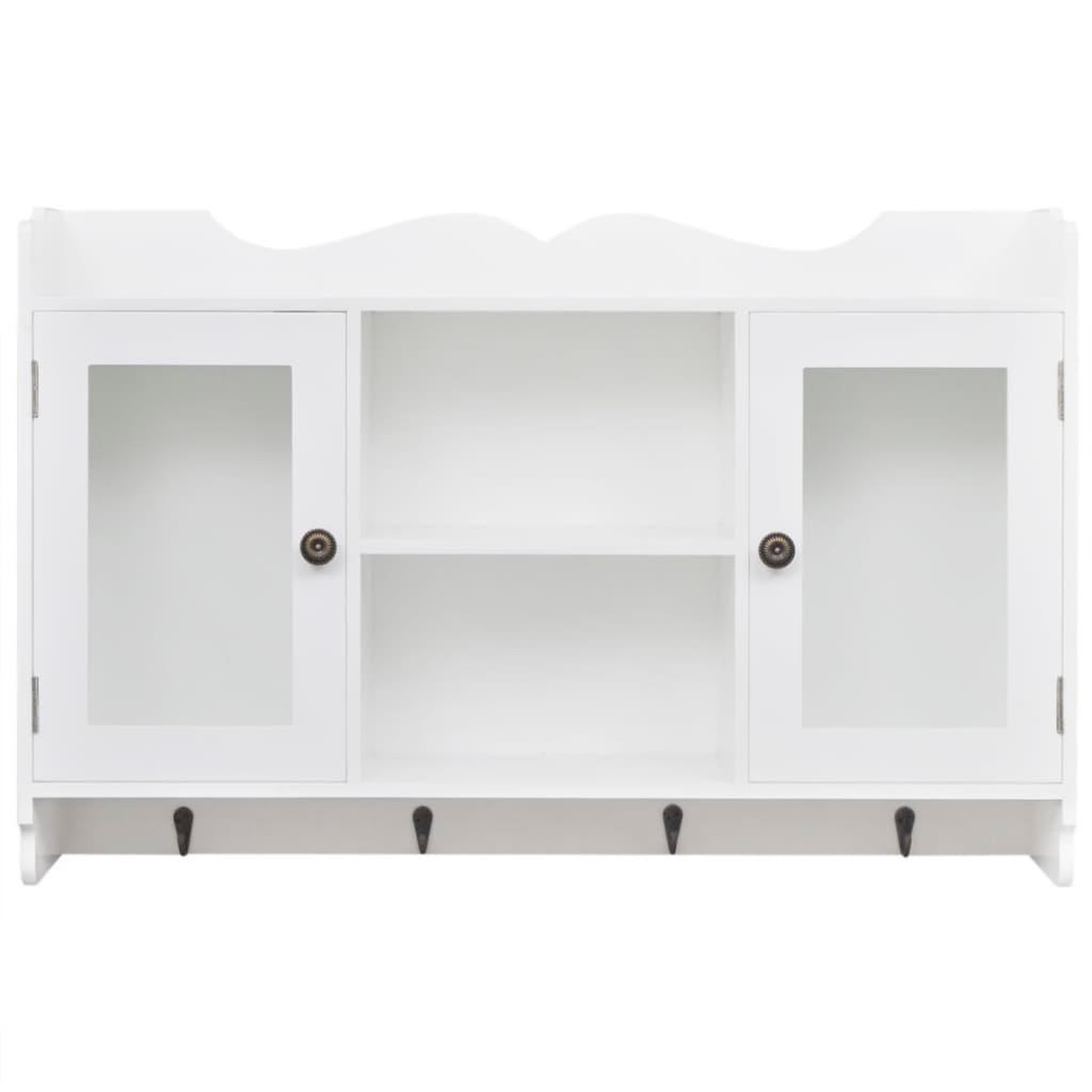 Voir la diapositive 3 : VIDAXL Vitrine murale avec etagere de livre / dvd / verre en mdf blanc