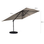 Voir la diapositive 5 : ID MARKET Parasol déporté inclinable rotatif 360 CALVI taupe 3x4 M avec 4 dalles et housse