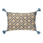 Voir la diapositive 1 : Paris Prix Coussin Déco en Jute  Losanges  40x60cm Naturel & Bleu