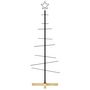 Voir la diapositive 3 : VIDAXL Arbre de Noël en metal avec base en bois noir 120 cm