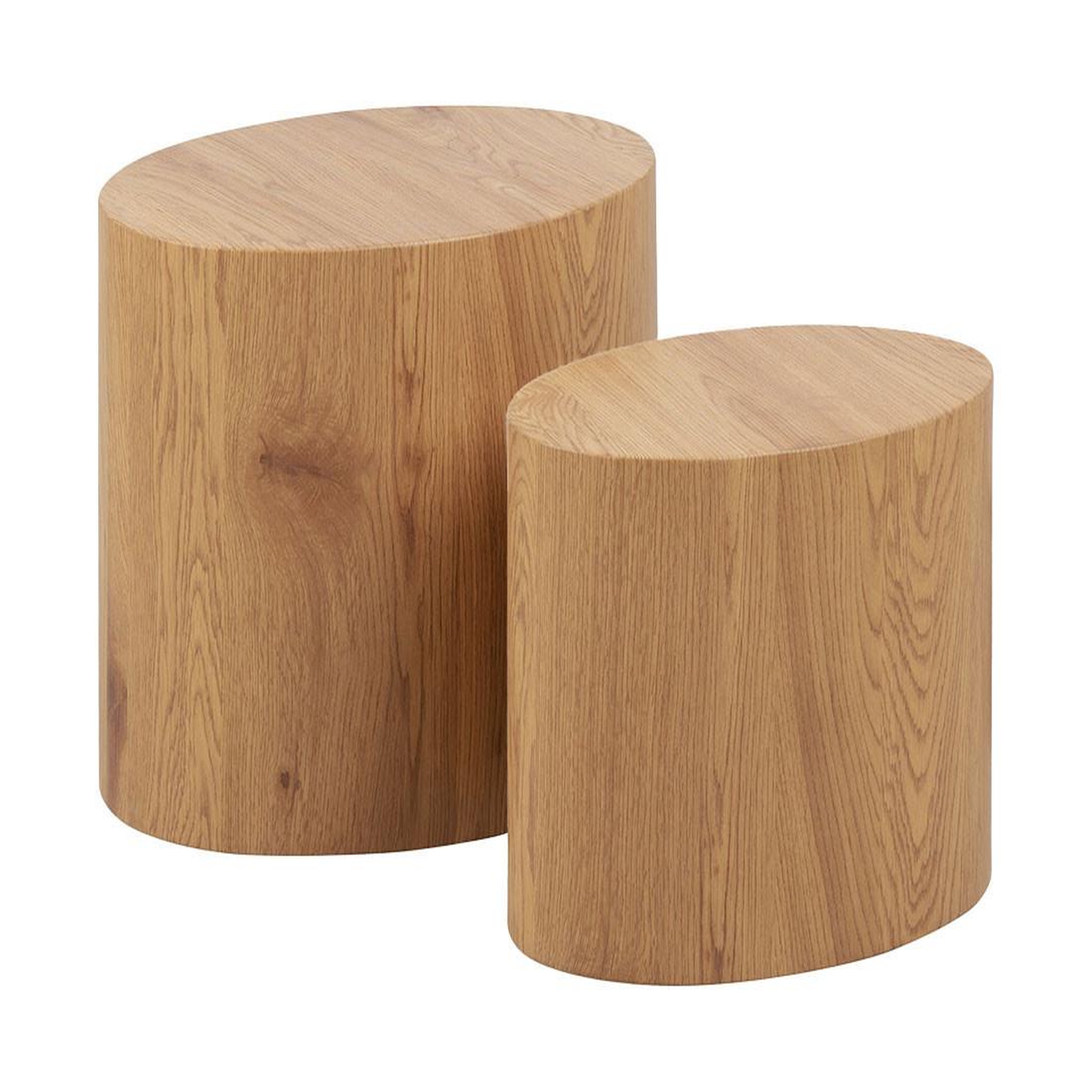 Voir la diapositive 2 : BEST MOBILIER Aeryn - lot de 2 tables basses - chêne naturel - 48 et 40 cm