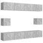 Voir la diapositive 2 : VIDAXL Ensemble de meubles TV 6 pcs Gris beton Bois d'ingenierie