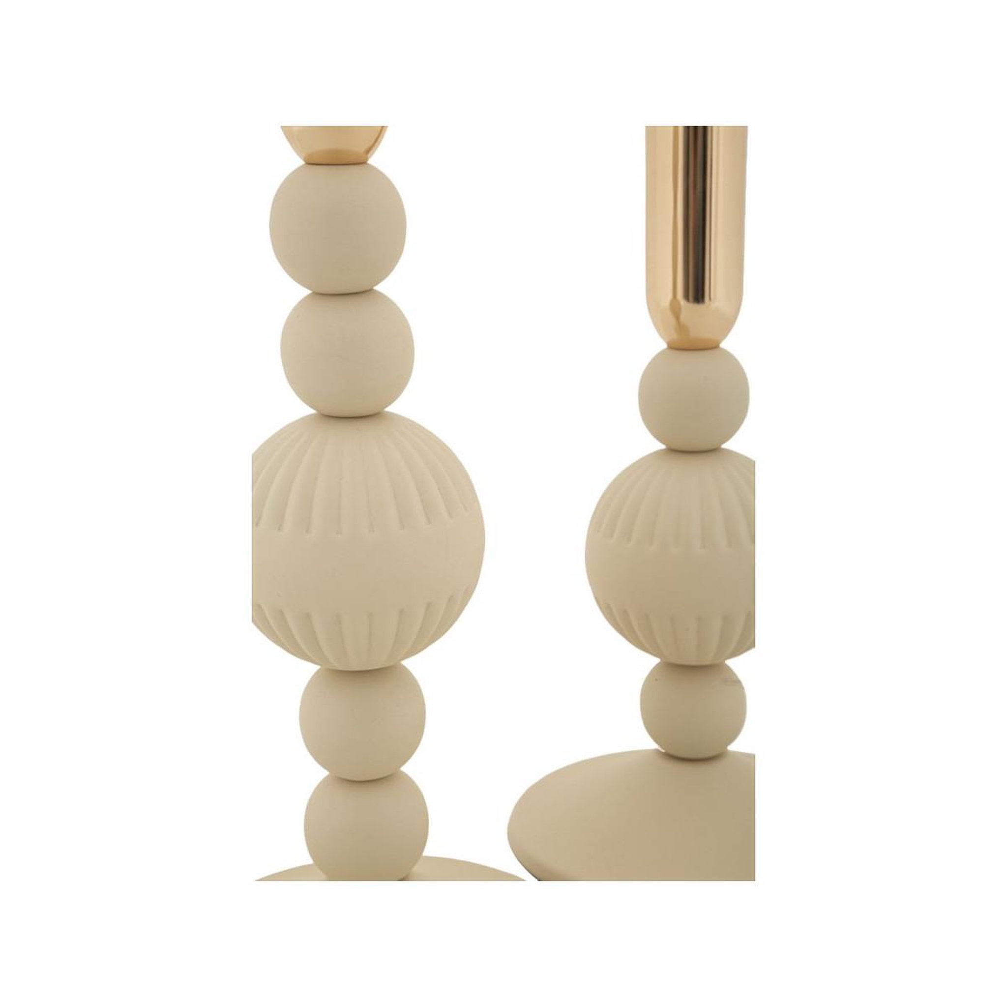 Voir la diapositive 3 : Paris Prix Lot de 2 chandeliers  aster  25cm crème & or