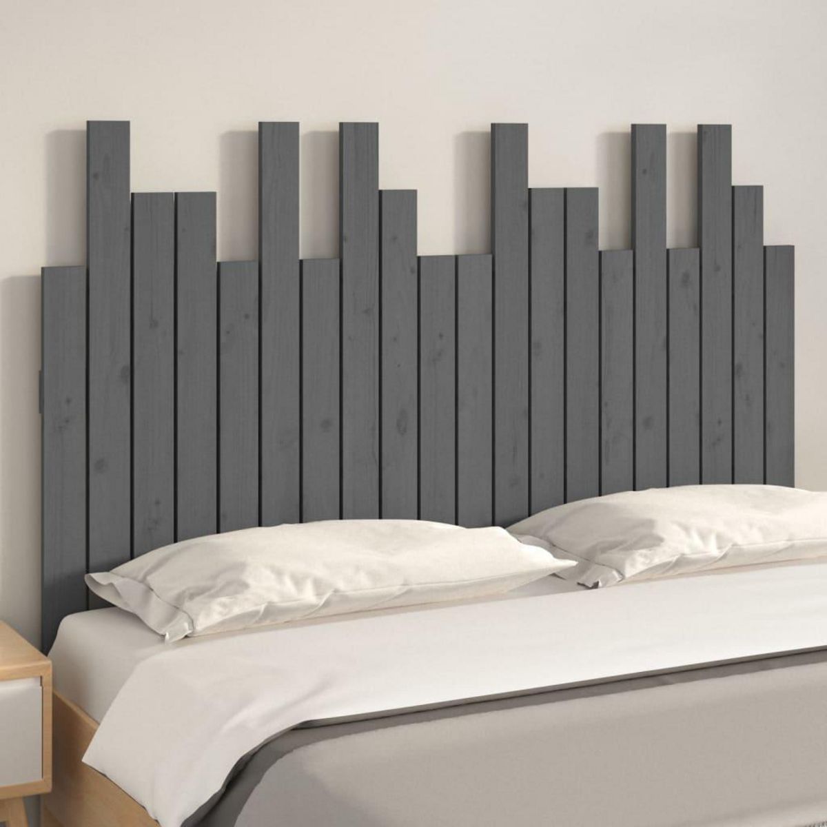 VIDAXL Tete de lit murale Gris 127,5x3x80 cm Bois massif de pin
