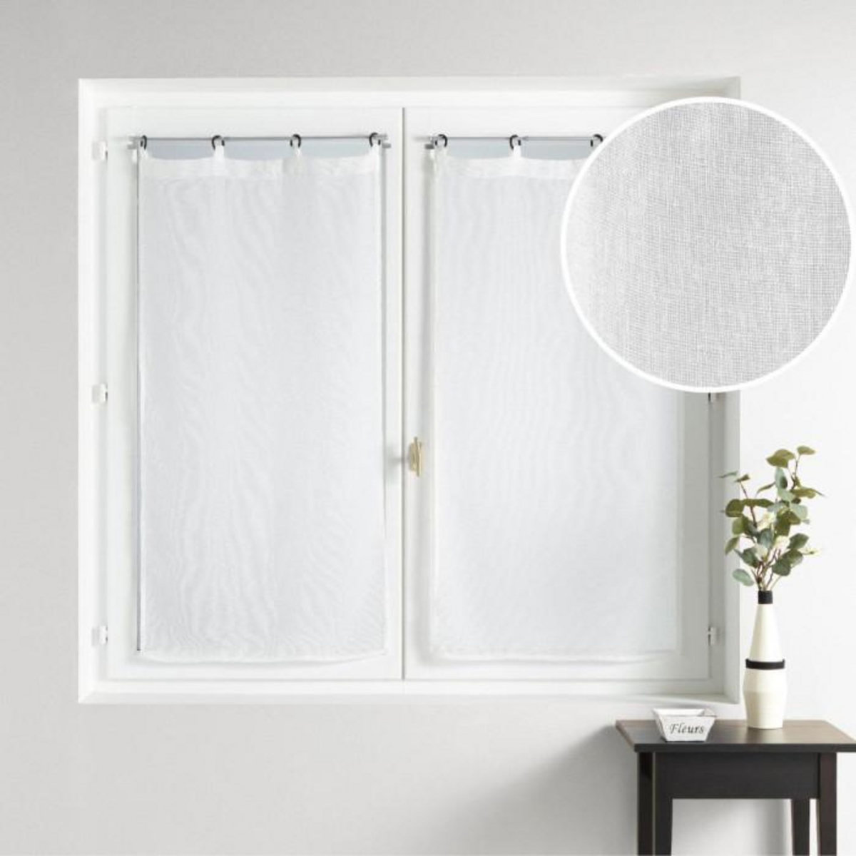 Paris Prix Paire de Voilages à Œillets  Davina  60x160cm Blanc