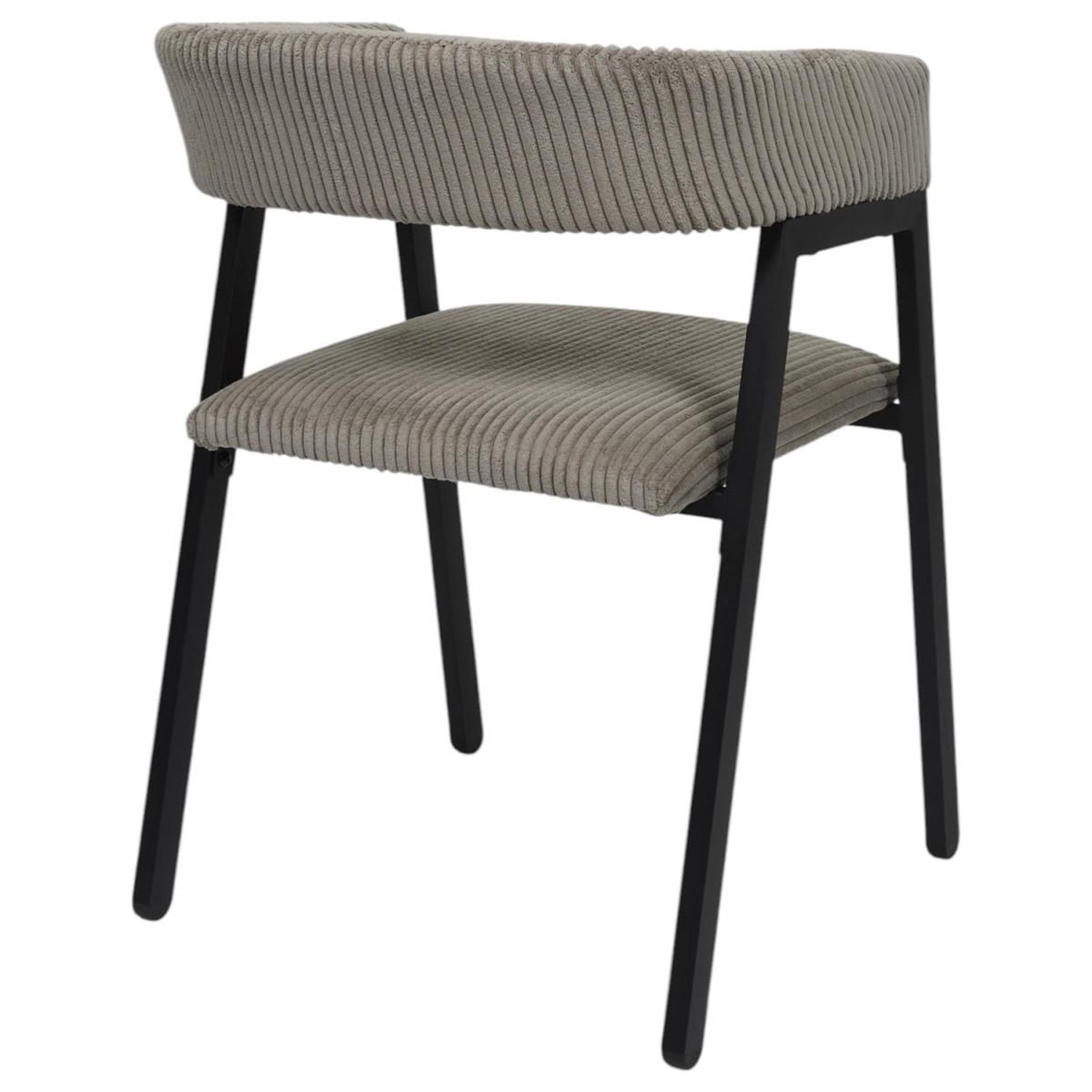 Voir la diapositive 4 : The Home Deco Factory Lot de 2 chaises design côtelé  scott  71cm taupe