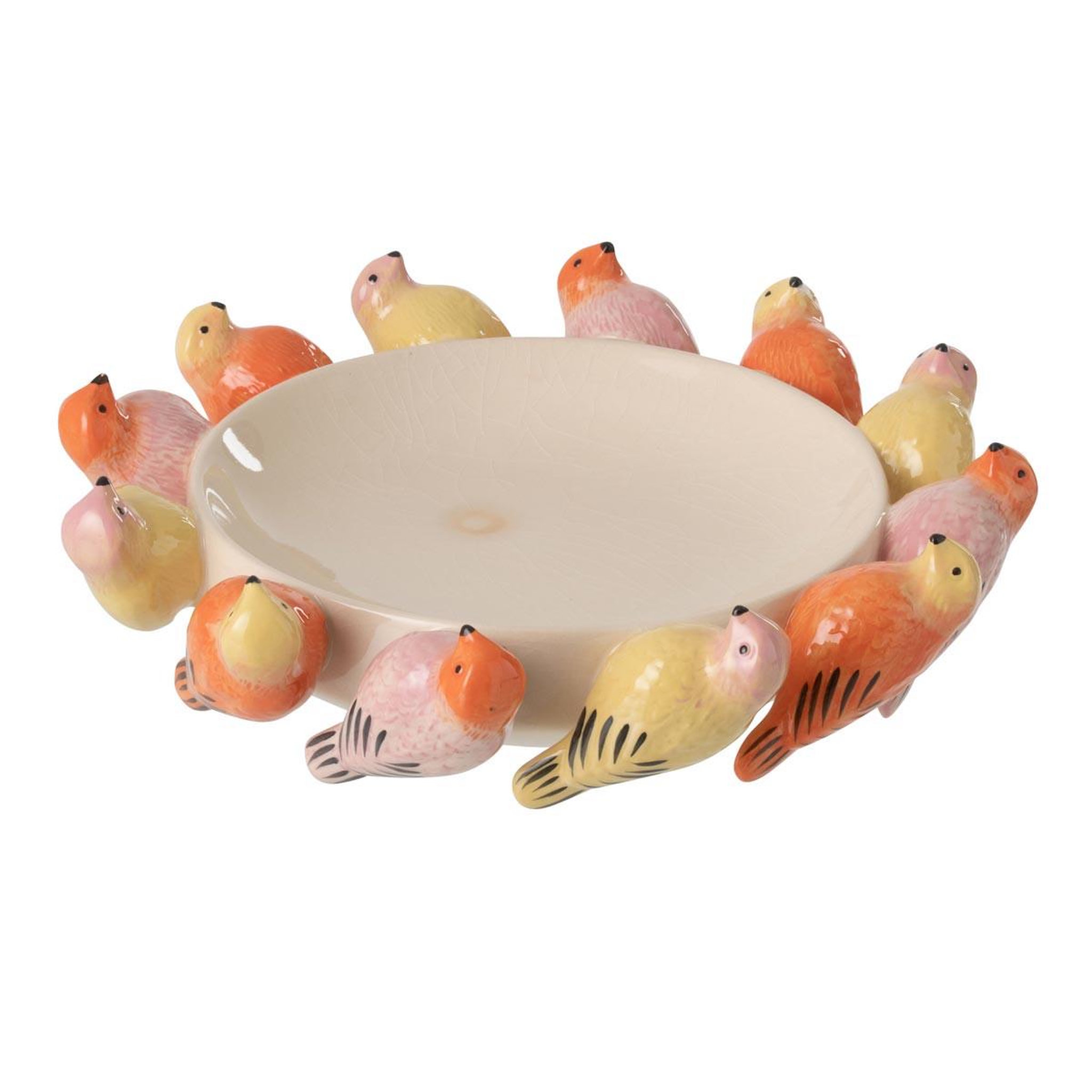 J-LINE Coupelle déco oiseau  janero  33cm multicolore